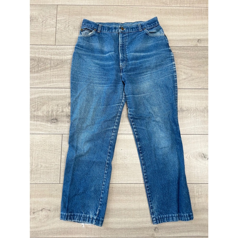 Vintage Chic Jeans Womens 20 Short High Rise Straight Leg Blue Denim Made in USA